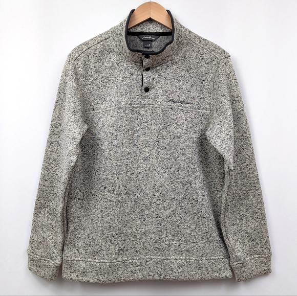 NWOT Eddie Bauer Pullover Snap Mock Neck Knit Radiator Fleece Gray size M - Picture 12 of 12